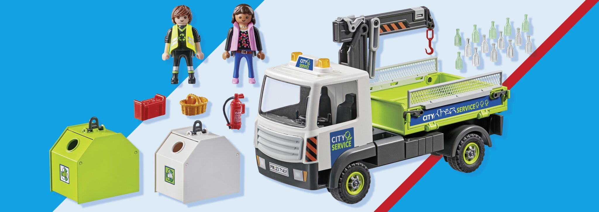 71431 PLAYMOBIL® City Action Stikla savākšanas mašīna ar konteineru цена и информация | Konstruktori | 220.lv