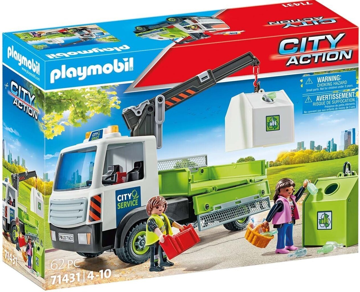 71431 PLAYMOBIL® City Action Stikla savākšanas mašīna ar konteineru цена и информация | Konstruktori | 220.lv