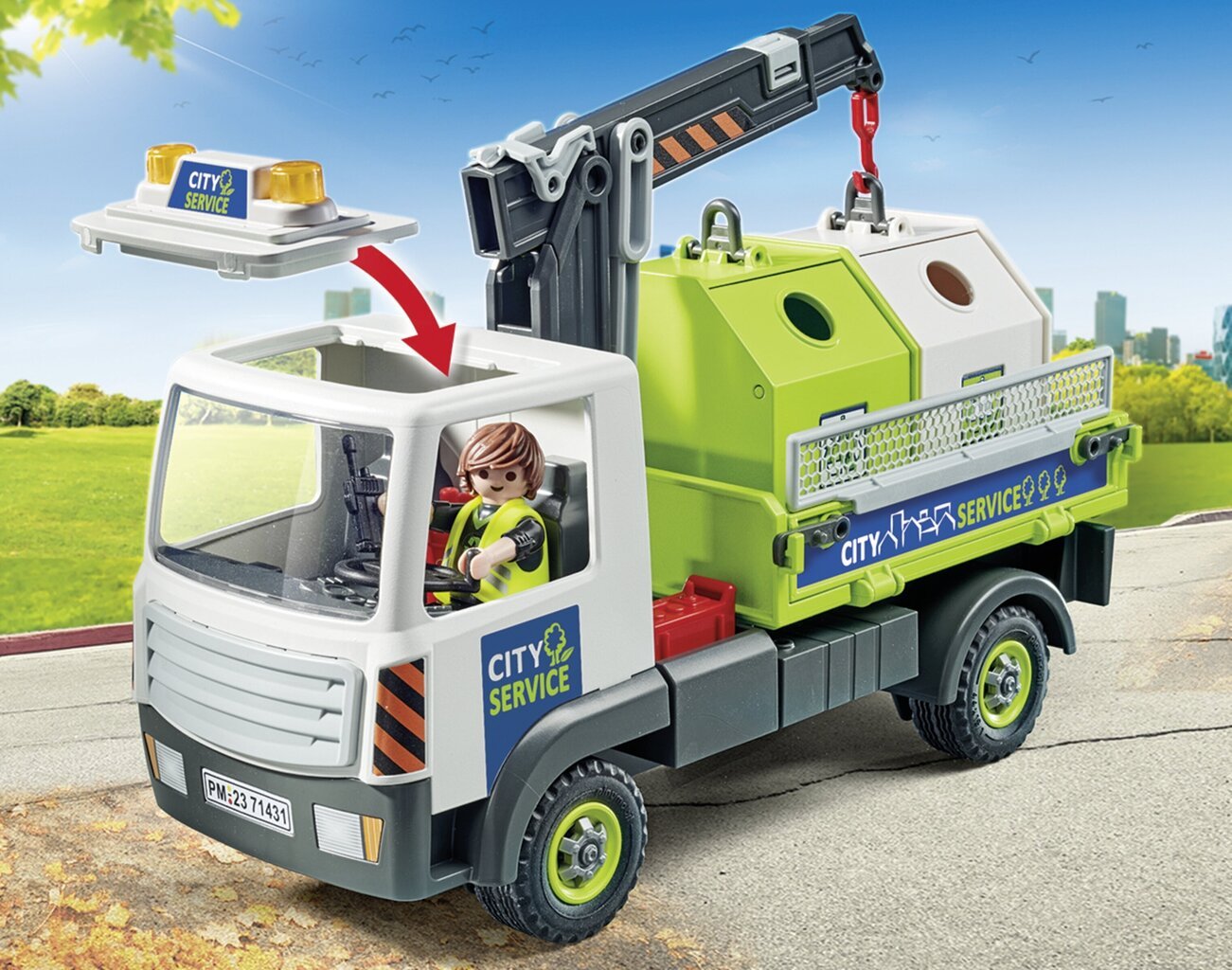 71431 PLAYMOBIL® City Action Stikla savākšanas mašīna ar konteineru цена и информация | Konstruktori | 220.lv