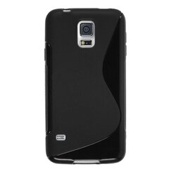 „S-Line“ твердый силиконовый чехол (TPU) – чёрный (Galaxy S5 mini) цена и информация | Чехлы для телефонов | 220.lv