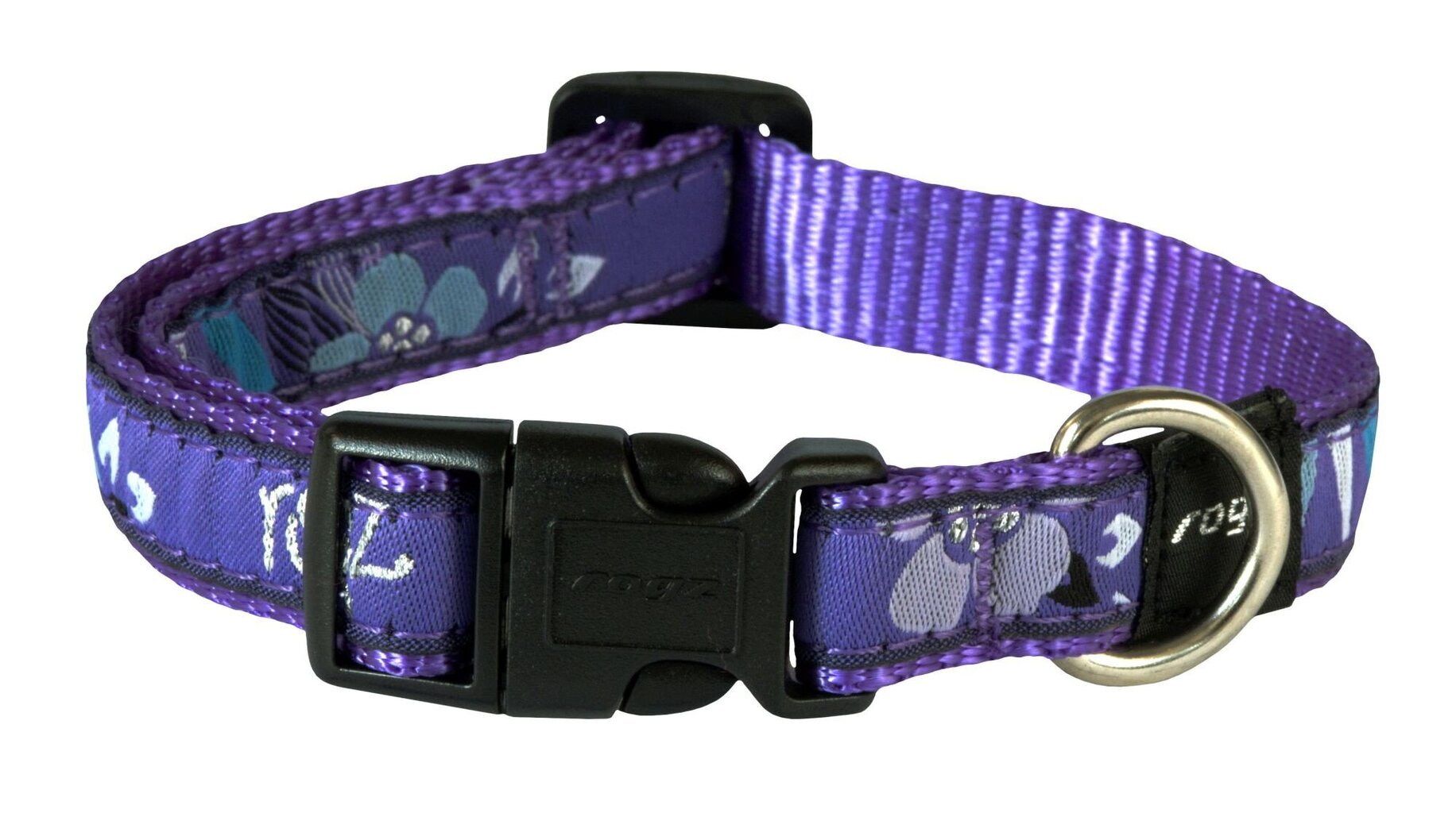 Apkakle Rogz Fancy Dress Purple Forest Design M, 16mm/26-40 cm, violets cena un informācija | Apkakles, siksnas suņiem | 220.lv