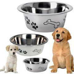 миска для собак и кошек из нержавеющей стали 24 см цена и информация | Миски, ящики для корма | 220.lv
