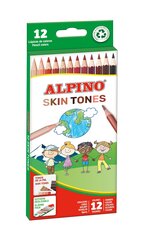Krāsainie zīmuļi Alpino Skin tones, 12 krāsas cena un informācija | Modelēšanas un zīmēšanas piederumi | 220.lv
