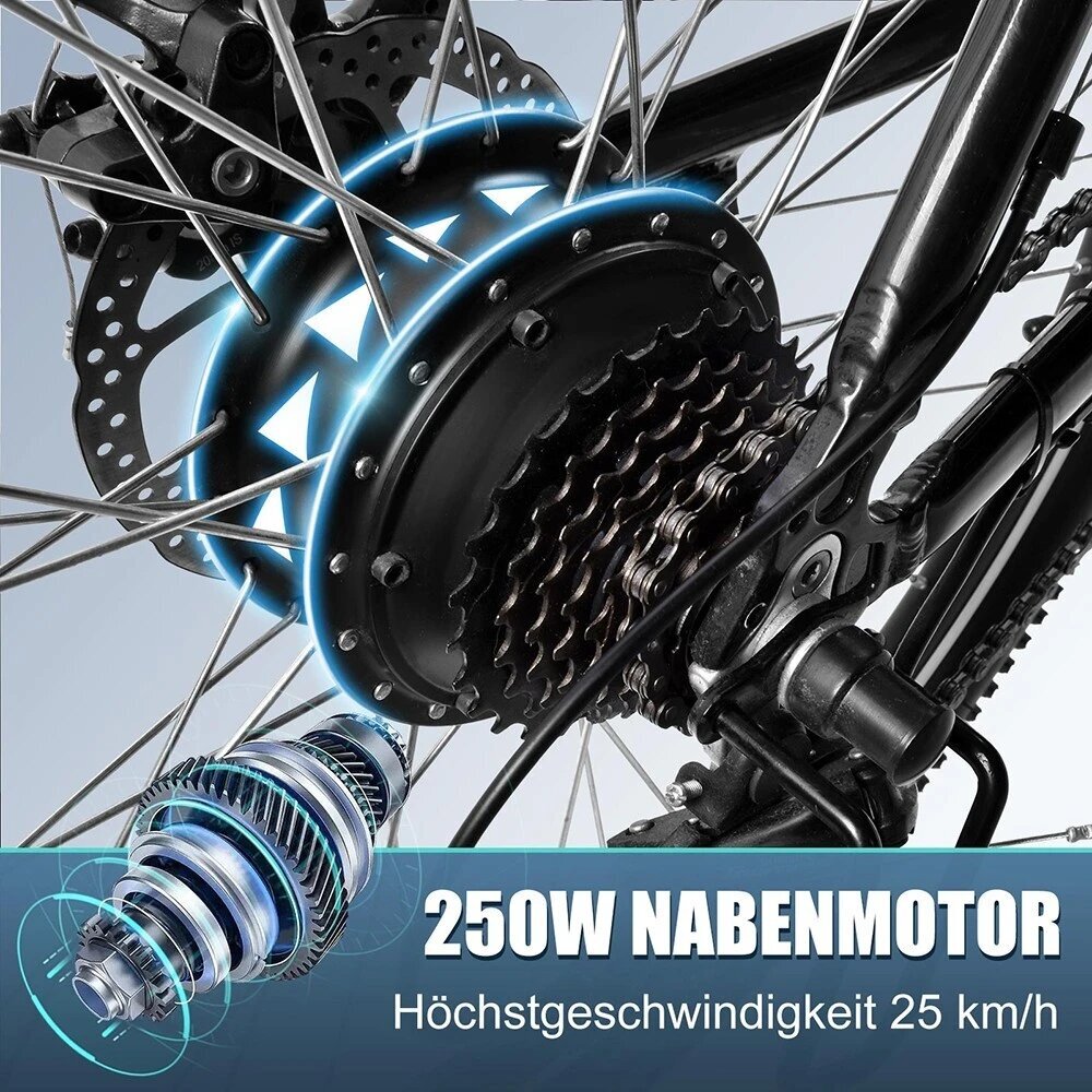 Elektriskais velosipēds Kaisda K26M, 26", melns цена и информация | Elektrovelosipēdi | 220.lv