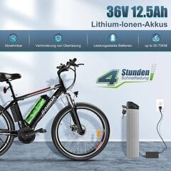 Elektriskais velosipēds Kaisda K26M, 26", melns cena un informācija | Elektrovelosipēdi | 220.lv