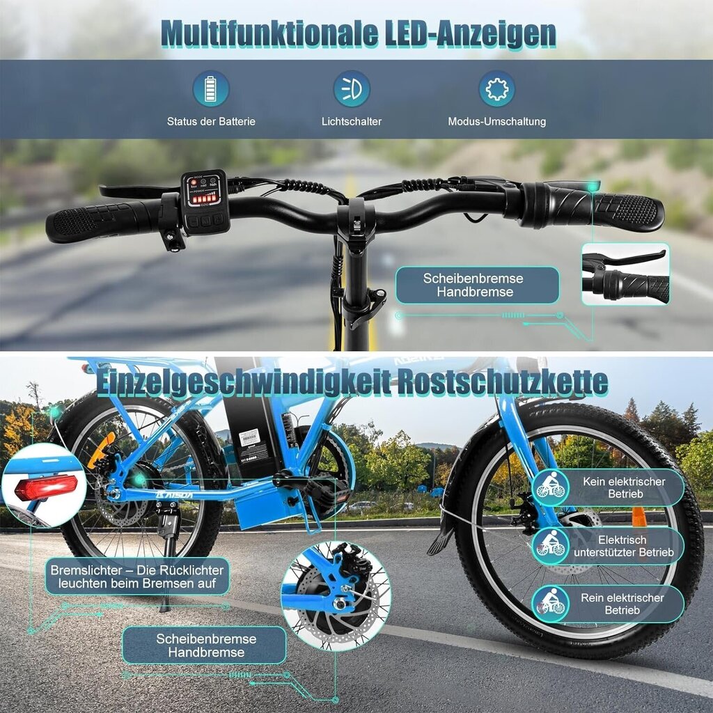 Elektriskais velosipēds Kaisda K7S, 20", oranžs cena un informācija | Elektrovelosipēdi | 220.lv