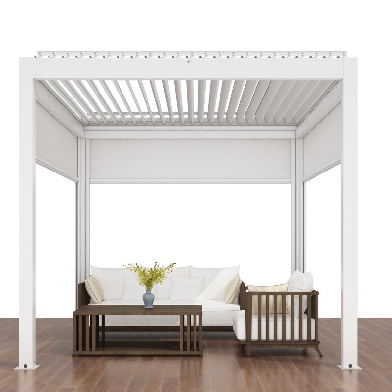 Sky Pergola sānu aizkars, 4m, balts цена и информация | Dārza nojumes un lapenes | 220.lv