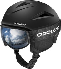 Лыжный шлем с очками Odoland Ski, чёрный цена и информация | Лыжные шлемы | 220.lv