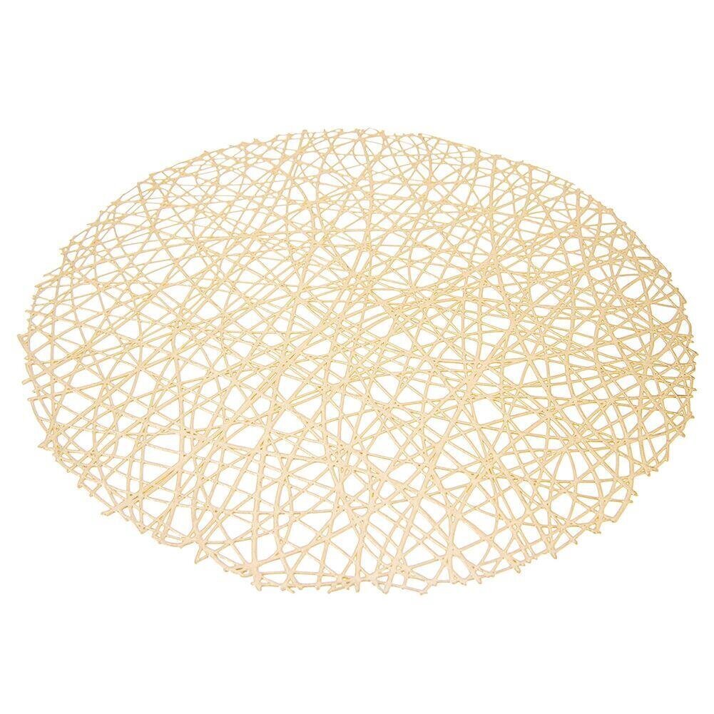 Apaļš gumijas paklājs, 39 cm, zelta krāsā cena un informācija | Galdauti, salvetes | 220.lv