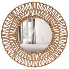 Pītas zāles sienas spogulis, 45 cm cena un informācija | Spoguļi | 220.lv