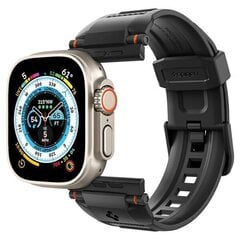 Spigen Rugged Ultra Band Apple Watch 4|5|6|7|8|9|SE|Ultra|Ultra 2 42|44|45|49mm czarny|matte black AMP07105 цена и информация | Аксессуары для смарт-часов и браслетов | 220.lv