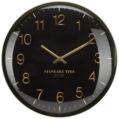 Sienas pulkstenis, 30 cm, zelta un melns цена и информация | Часы | 220.lv