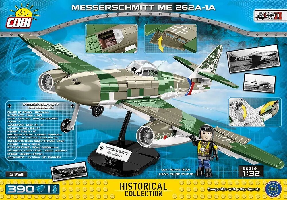 Bloki Messerschmitt Me262 A-1a cena un informācija | Konstruktori | 220.lv