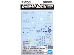 Bandai - Gundam Decal No.134 for Mobile Suit Gundam the Witch from Mercury Multiuse 2, 65082 цена и информация | Аппликации, декорации, наклейки | 220.lv