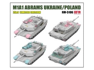 Līmējamais modelis Rye Field Model - M1A1 Abrams Ukraine/Poland 2in1 Limited Edition, 1/35, RFM-5106 cena un informācija | Līmējamie modeļi | 220.lv