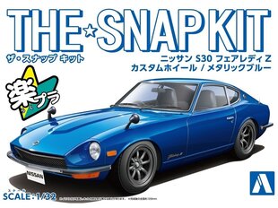 Сборная пластиковая модель. Aoshima - The Snap Kit Nissan S30 Fairlady Z Custom Wheel / Metallic Blue, 1/32, 06475 цена и информация | Склеиваемые модели | 220.lv