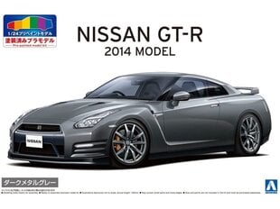 Līmējamais modelis Aoshima - Nissan R35 GT-R '14 Dark Metal Gray Pre-painted Model Kit, 1/24, 06244 cena un informācija | Līmējamie modeļi | 220.lv