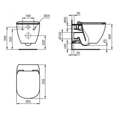 Ideal Standard piekaramais tualetes pods T4665V3 cena un informācija | Tualetes podi | 220.lv