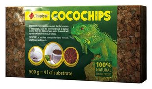 Tropical Cocochips kokosriekstu skaidu substrāts, 500 g cena un informācija | Preces eksotiskajiem dzīvniekiem | 220.lv