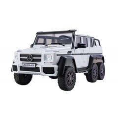 Mercedes G63 6x4 Lean Cars vienvietīgs elektromobilis bērniem, balts цена и информация | Электромобили для детей | 220.lv