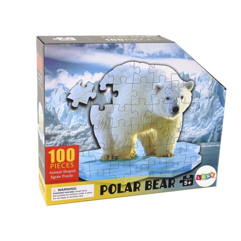 Puzle Lean Rotaļlietas Baltais Lācis, 100 daļas cena un informācija | Puzles, 3D puzles | 220.lv