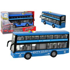 Rotaļlietu akumulatoru darbināms divstāvu autobuss Lean Toys, zils цена и информация | Игрушки для мальчиков | 220.lv