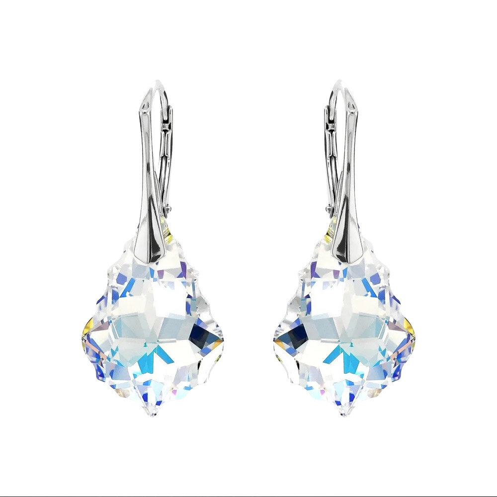 Sudraba auskari Baroka V Aurora Borealis ar Swarovski™ kristāliem DS02A864 cena un informācija | Auskari | 220.lv