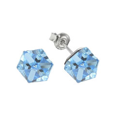 Sudraba auskari Rubikona II Aquamarine Comet Argent Light ar Swarovski™ kristāliem DS02A870 cena un informācija | Auskari | 220.lv