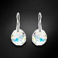 Серебряные серьги Ледяные Грани (Aurora Borealis) с кристаллами Swarovski™ DS02A877 цена и информация | Серьги | 220.lv