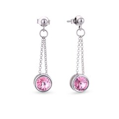 Серебряные серьги Бонбон (Light Rose) с кристаллами Swarovski™ DS02A879 цена и информация | Серьги - пусеты, золотистые | 220.lv