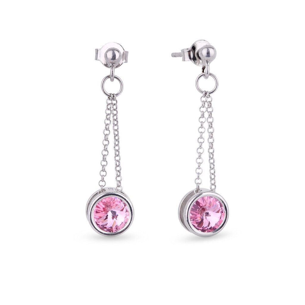 Sudraba auskari Bonbon Light Rose ar Swarovski™ kristāliem DS02A879 cena un informācija | Auskari | 220.lv