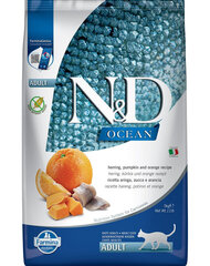 Farmina N&D Ocean сухой корм для кошек с сельдью, тыквой и апельсином, 5 кг цена и информация | Сухой корм для кошек | 220.lv