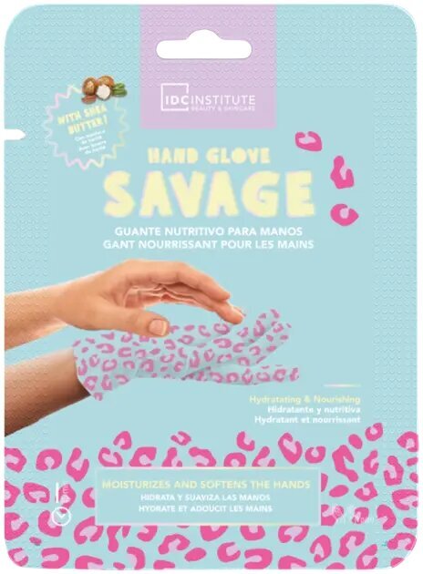 Mitrinoša roku maska IDC Institute Hand Glove Savage, 1 pāris цена и информация | Ķermeņa krēmi, losjoni | 220.lv