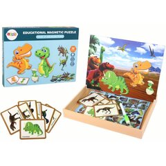 Izglītojošu magnētisko karšu komplekts ar dinozauriem Lean Toys цена и информация | Развивающие игрушки | 220.lv