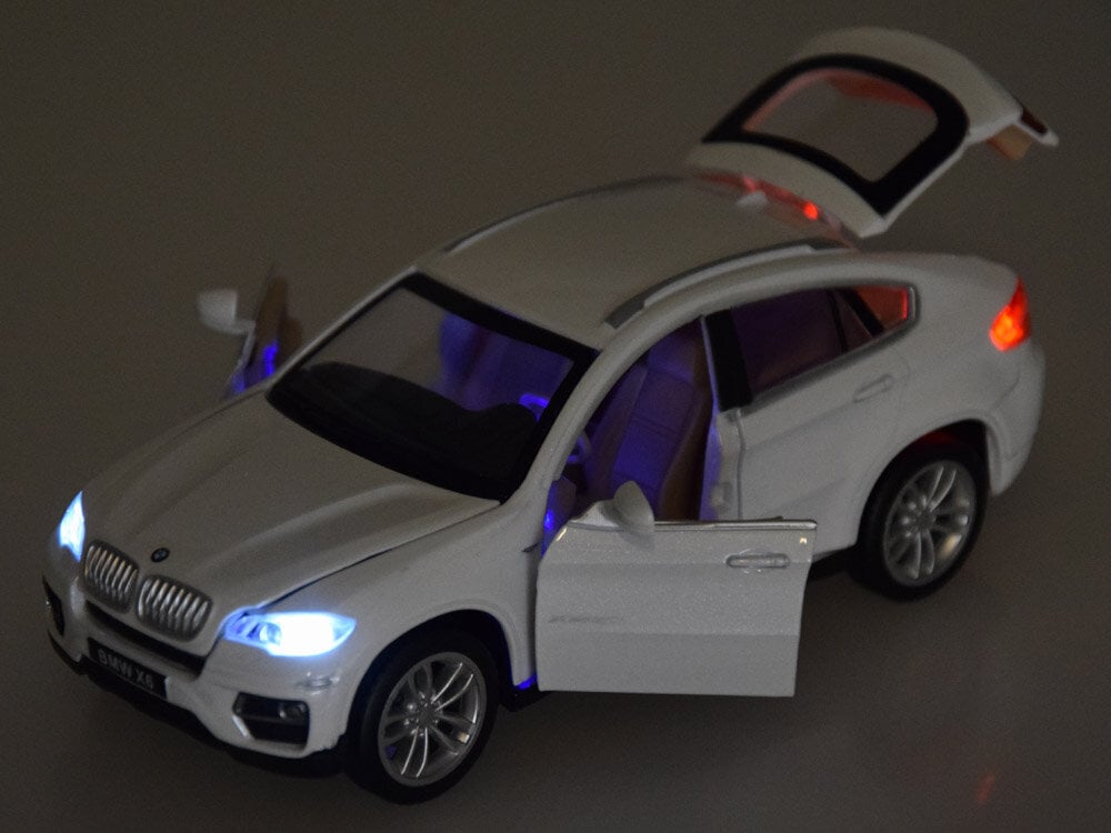 Metāla rotaļu auto MSZ BMW X6, balts cena un informācija | Rotaļlietas zēniem | 220.lv