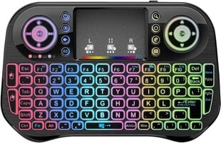Компактная беспроводная клавиатура Fusion Rainbow с тачпадом и разноцветной подсветкой для Android | iOS | TV | PC цена и информация | Клавиатуры | 220.lv