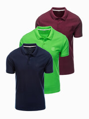 Polo krekls vīriešiem Ombre Clothing 121509-7, dažādas krāsas, 3 gab. цена и информация | Мужские футболки | 220.lv