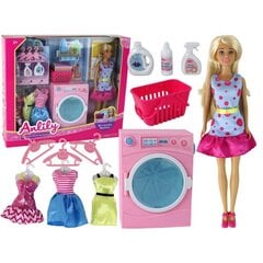 Anlilija lelle ar veļas mašīnu un piederumiem cena un informācija | Rotaļlietas meitenēm | 220.lv