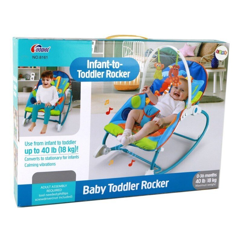 Šūpošanās krēsls Lean Toys Bouncer Rocker 2in1 цена и информация | Bērnu šūpuļkrēsliņi | 220.lv