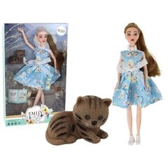 Lelle ar kaķēnu Lean Toys Emily Spring cena un informācija | Rotaļlietas meitenēm | 220.lv