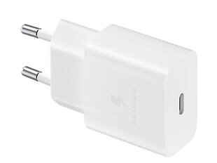 EP-T1510EWE + EP-DA705BWE Samsung 15W Travel Charger + USB-C|USB-C Data Cable White (OOB Bulk) цена и информация | Зарядные устройства для телефонов | 220.lv