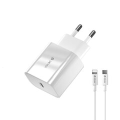 Devia wall charger Smart PD 20W 1x USB-C white + Lightning - USB-C cable V2 цена и информация | Зарядные устройства для телефонов | 220.lv