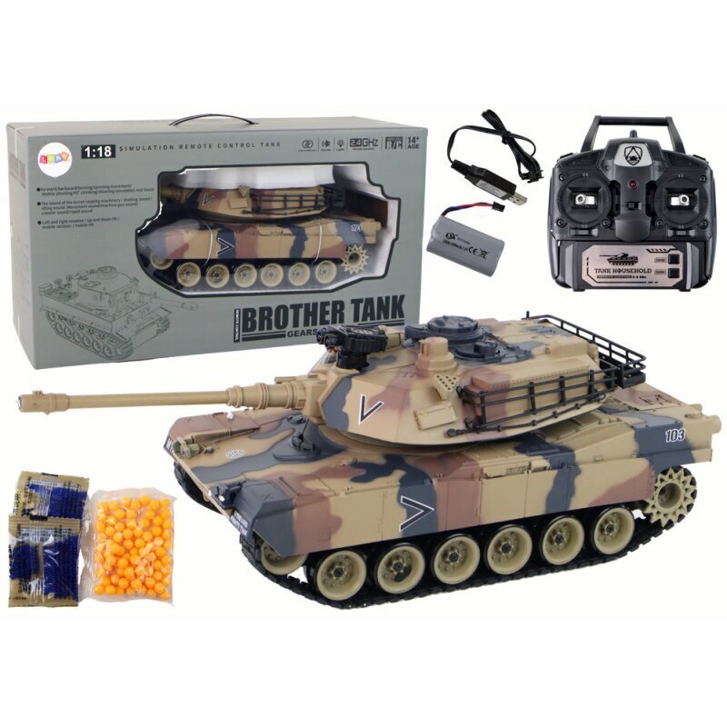 Lean Toys M1A2 Rc tanks, zaļš cena un informācija | Rotaļlietas zēniem | 220.lv