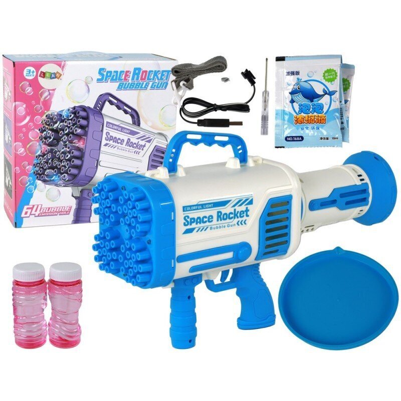 Elektriskā pistole ar ziepju burbuļiem Lean Toys, zils cena un informācija | Rotaļlietas zēniem | 220.lv