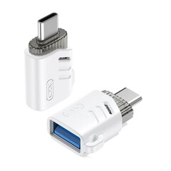 XO adapter NB256B OTG USB - USB-C white цена и информация | Адаптеры и USB разветвители | 220.lv