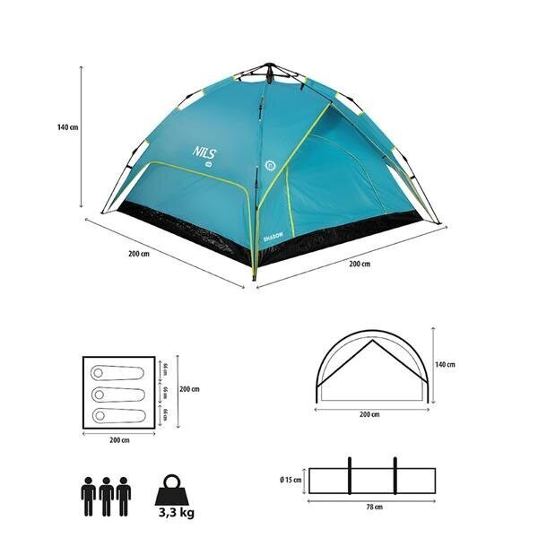 Telts Nils Camp NC7819 Shadow, zila cena un informācija | Teltis | 220.lv