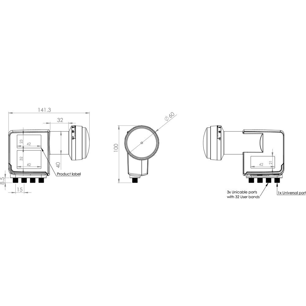 Inverto IDLU-32L410-BMR1L-1PN cena un informācija | Antenas un piederumi | 220.lv