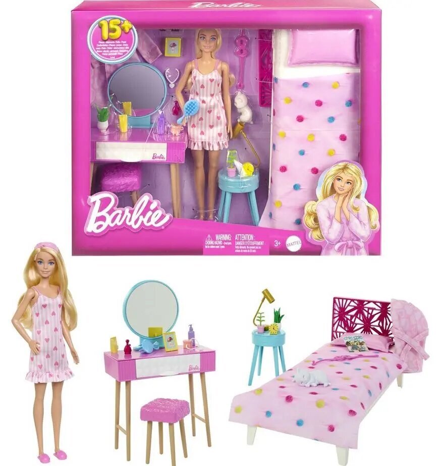 Lelle Bārbija ar guļamistabas komplektu цена и информация | Rotaļlietas meitenēm | 220.lv