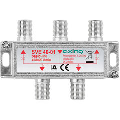 AXING SVE 40-01 1-вход, 4-выход 5-2400 МГц RTV-SAT сплиттер цена и информация | Антенны и принадлежности  | 220.lv