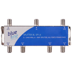 Разветвитель Blue Line 1/6 BL SP 1.6 5-2400 МГц цена и информация | Антенны и принадлежности | 220.lv